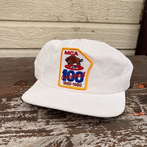 Vintage MCA Centennial 1988 Corduroy patch hat Notre dam hounds Curling - Picture 1 of 7